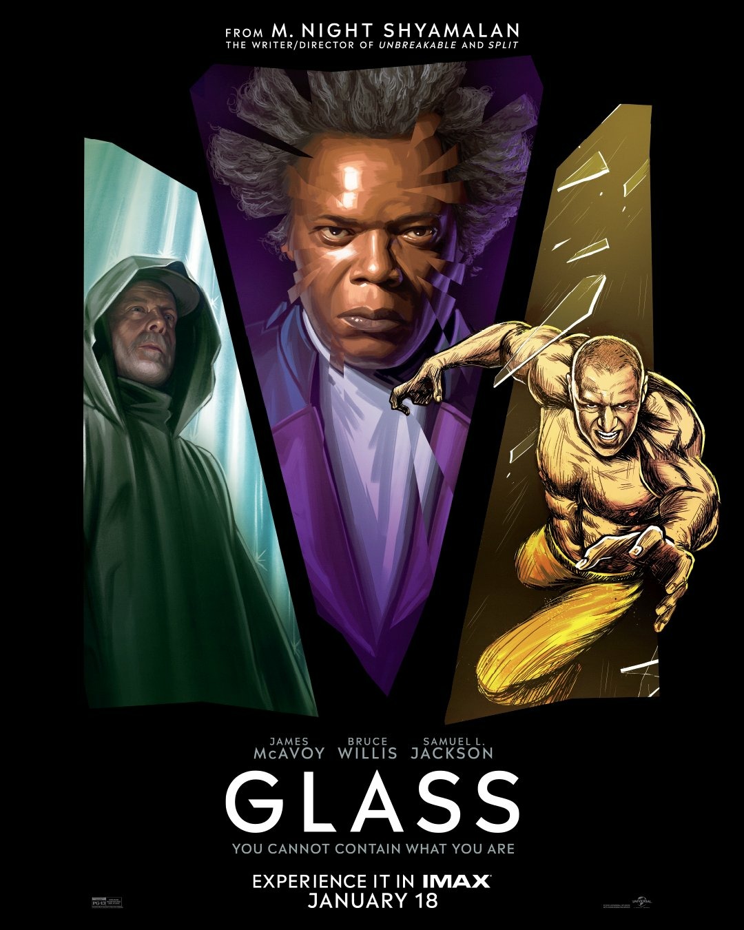 'Glass (Cristal)': Póster IMAX al más puro estilo cómic
